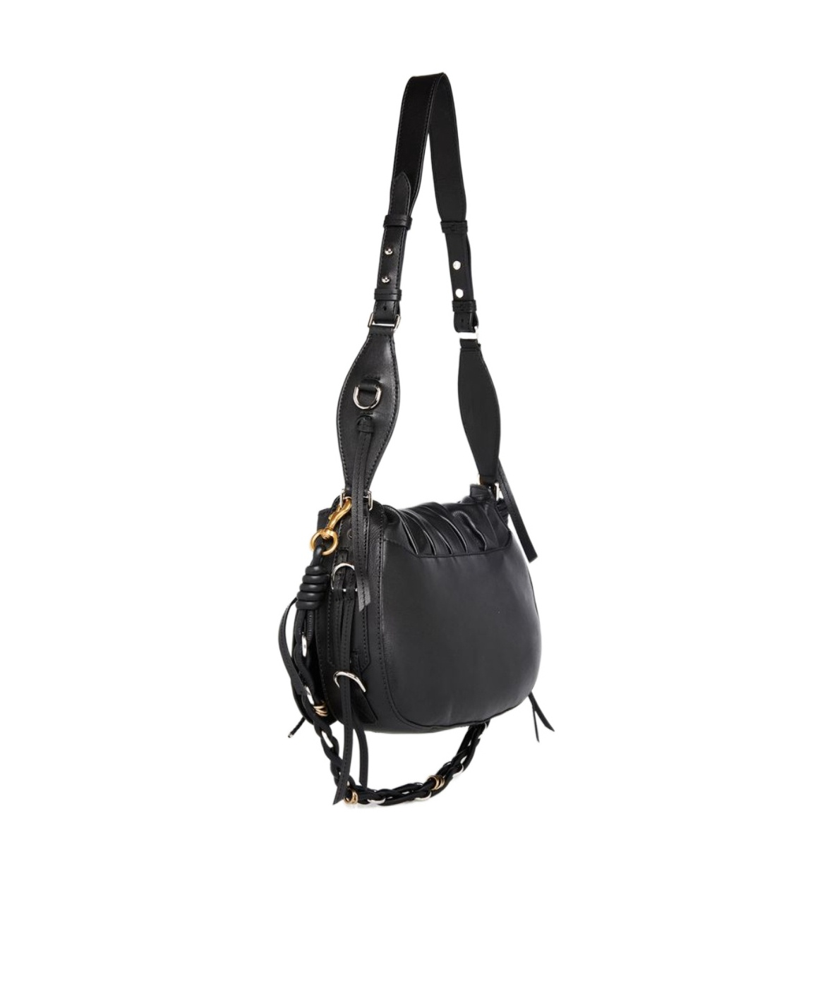 Isabel Marant Pleated-detail Drawstring Shoulder Bag In Black