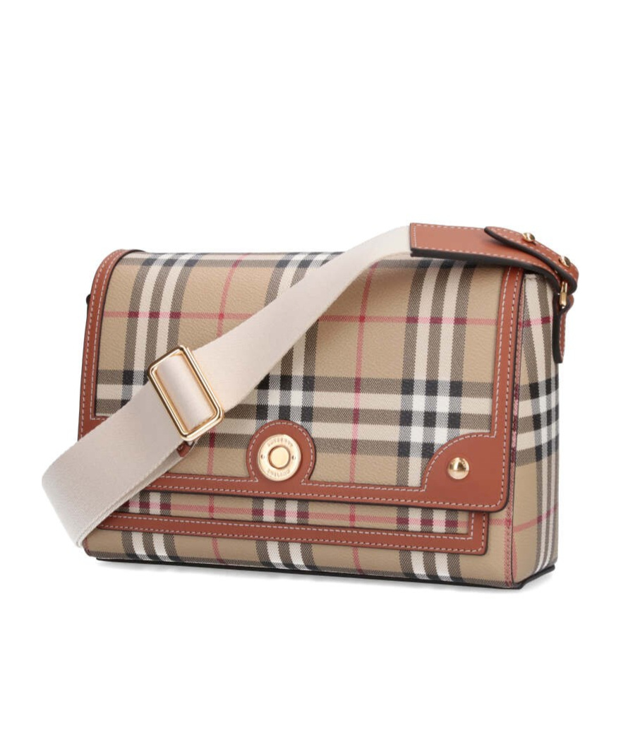 Burberry 'shoulder Bag With Check Pattern Notes In Nude