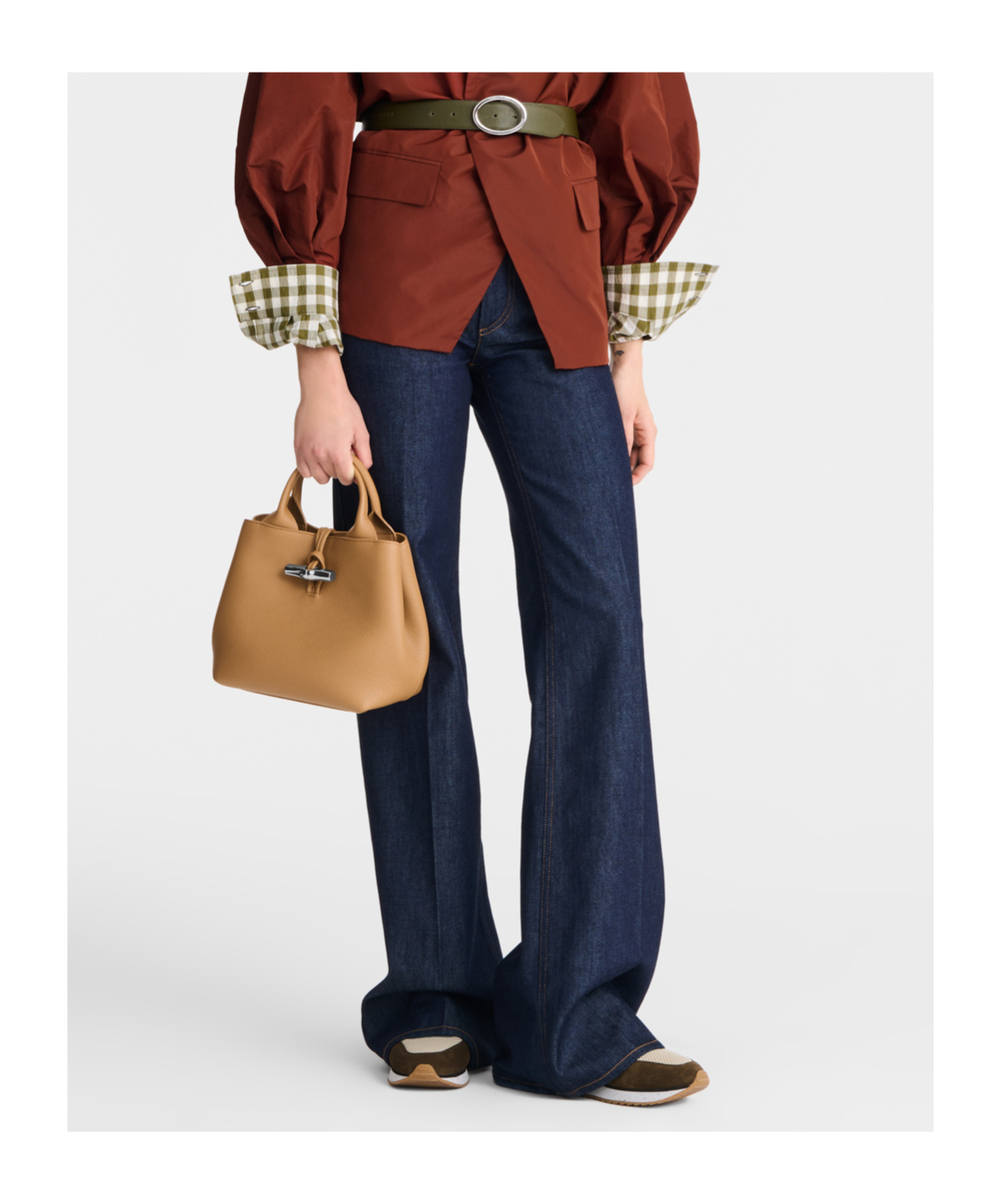 Longchamp Walnut Coloured Shoulder Bag With Detachable Strap In Brown