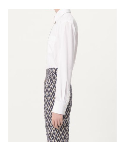 Valentino Tailored White Cotton Shirt With Decorative Buttons In White