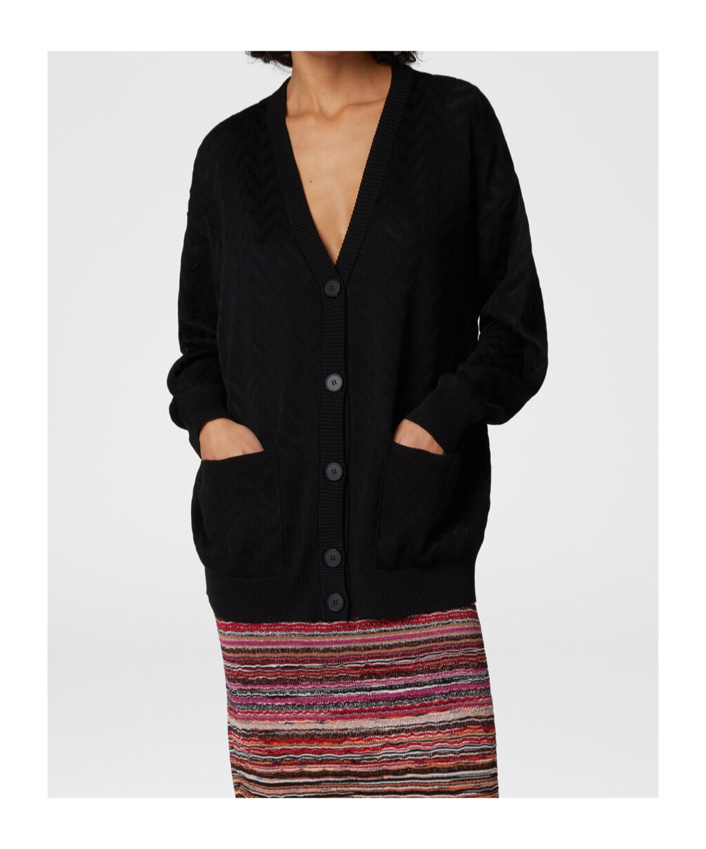 Shop Missoni V-neck Cardigan In Black