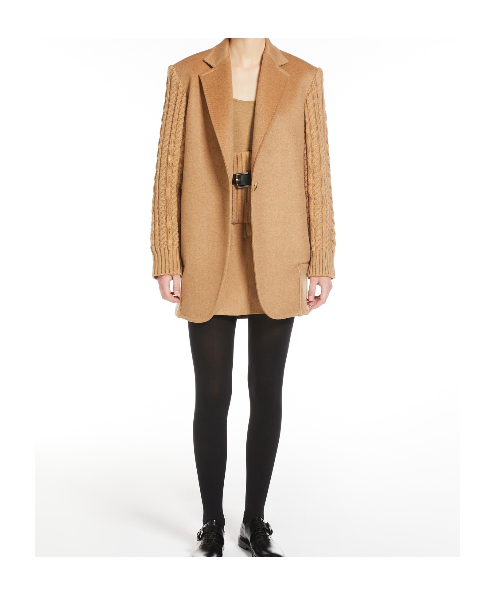 Max Mara Ancella Straight Hem Mini Skirt In Nude