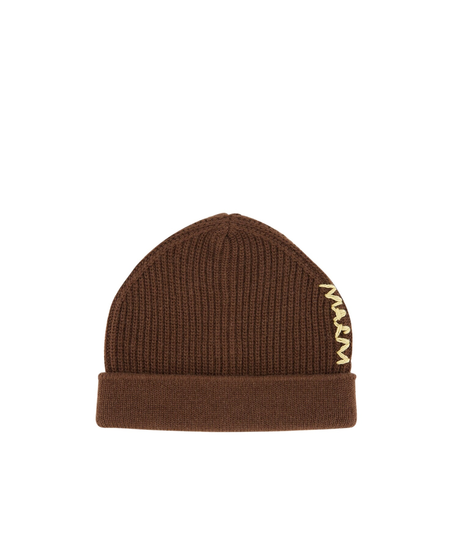 Marni Virgin Wool Beanie Hat In Brown