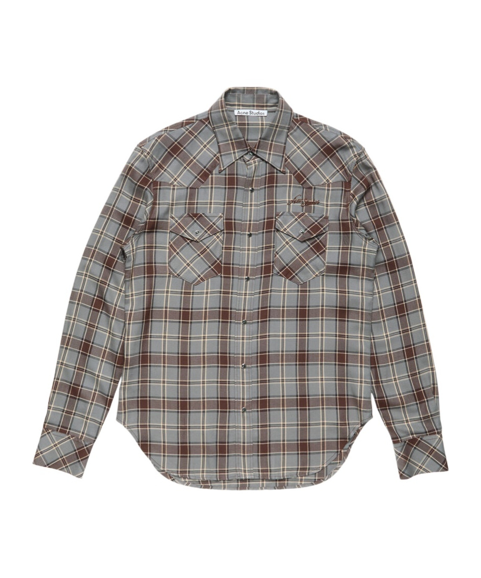 Acne Studios Checked Shirt Button Down Collar Pockets In Multi