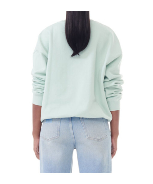 Ganni Logo-print Organic-cotton Sweatshirt In Green