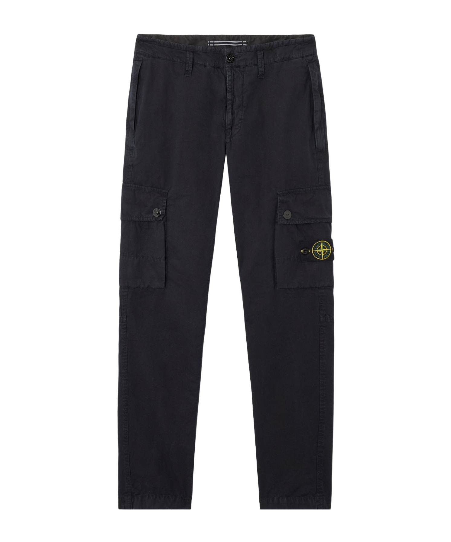 Stone Island Slim Fit Cargo Trousers With Zip Pockets In Blue