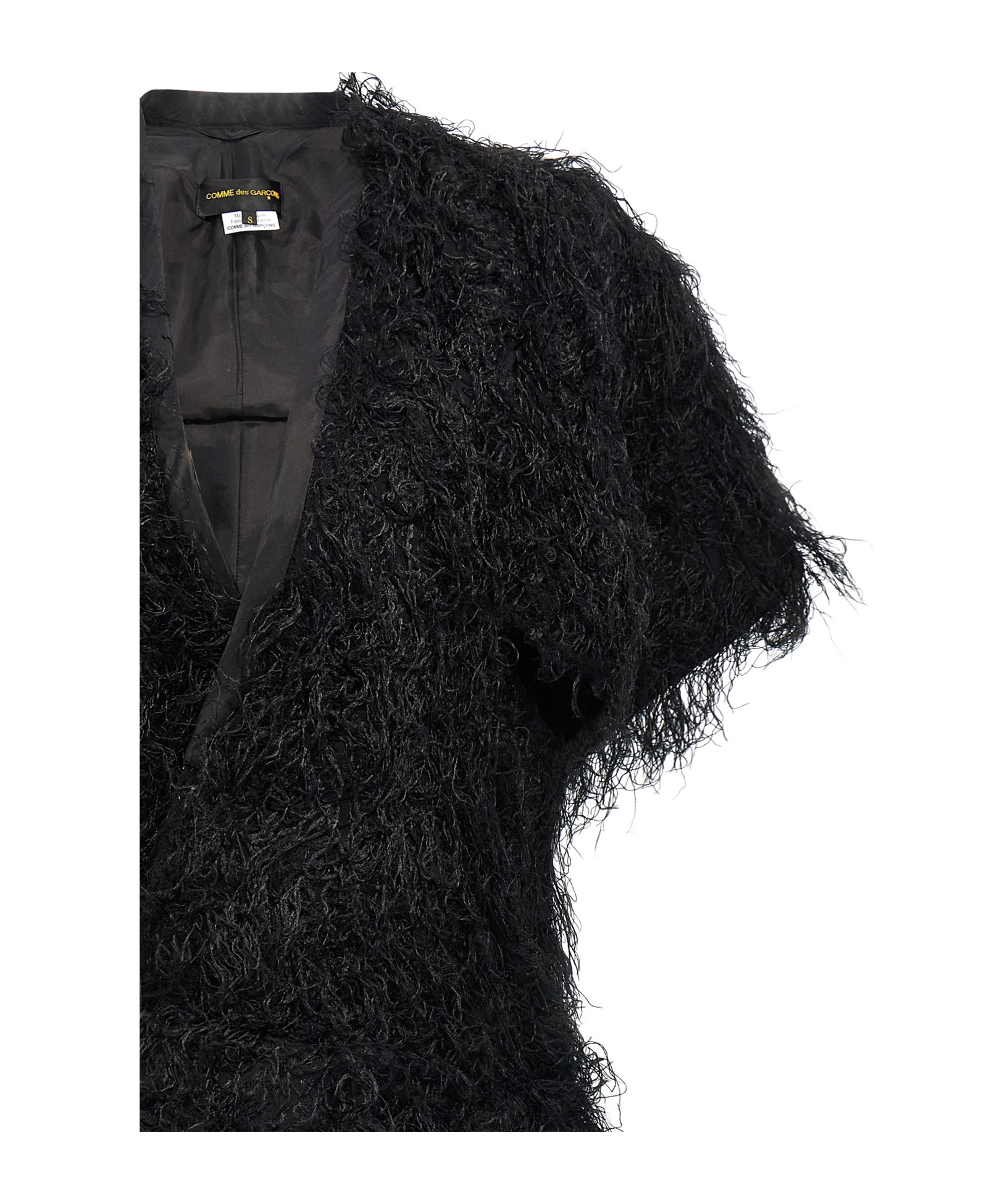 Shop Comme Des Garçons Faux-fur Midi Dress In Black