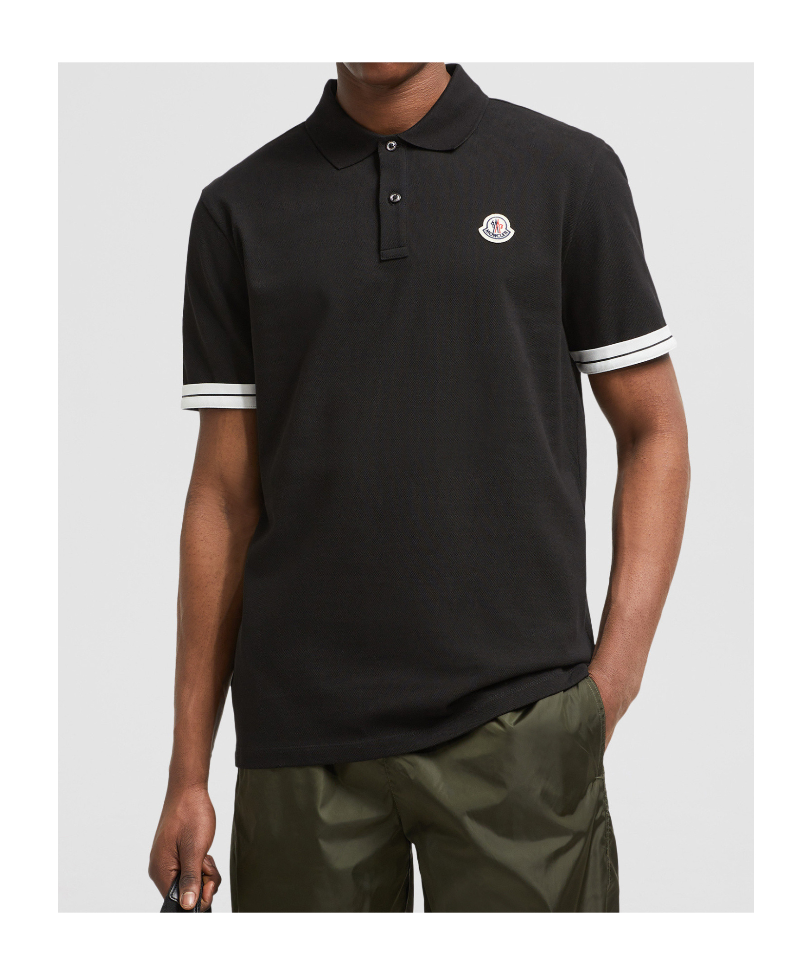 Moncler Black Polo In Black