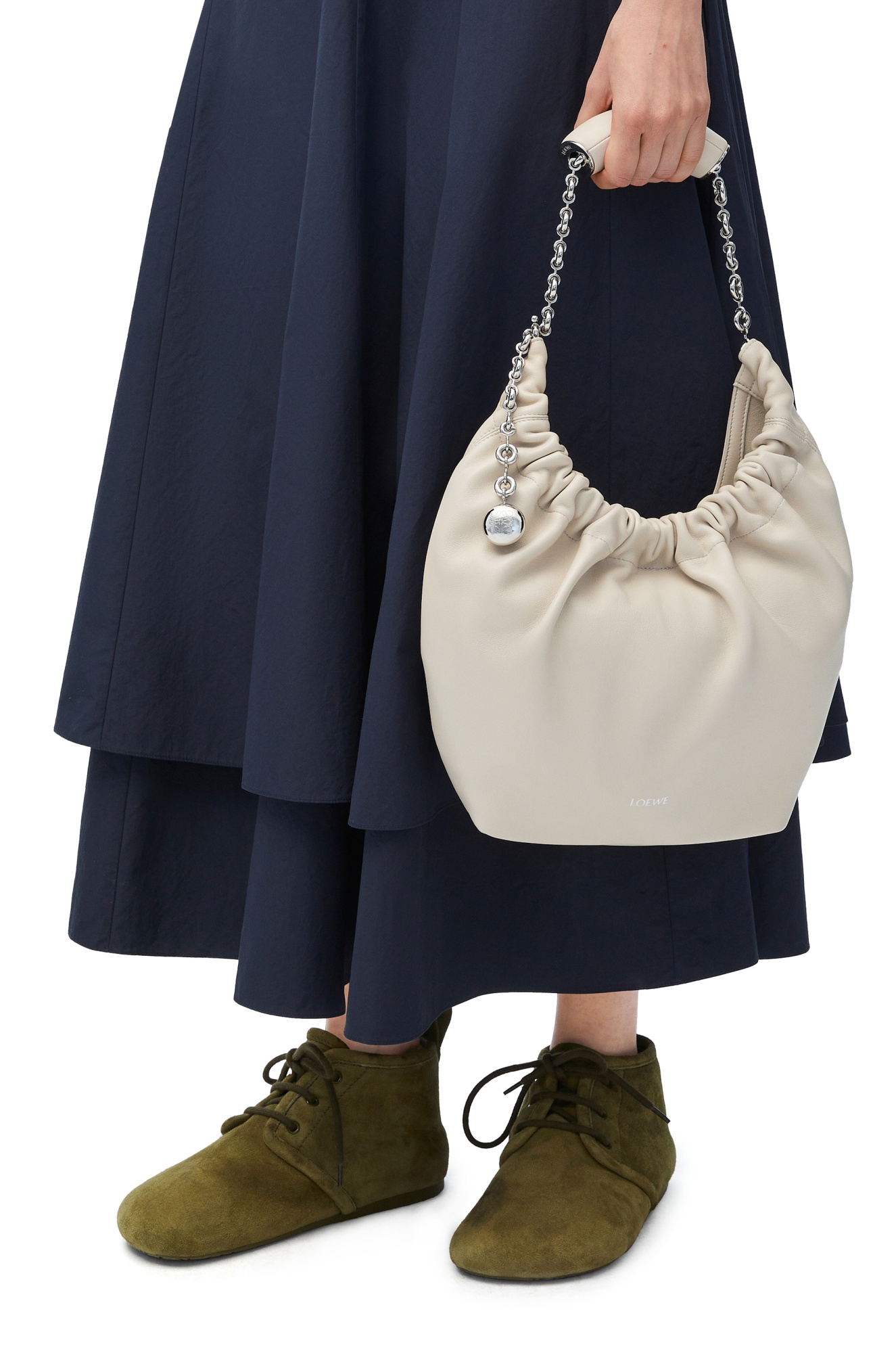 Loewe Squeeze Small Shoulder Bag In Sea Salt