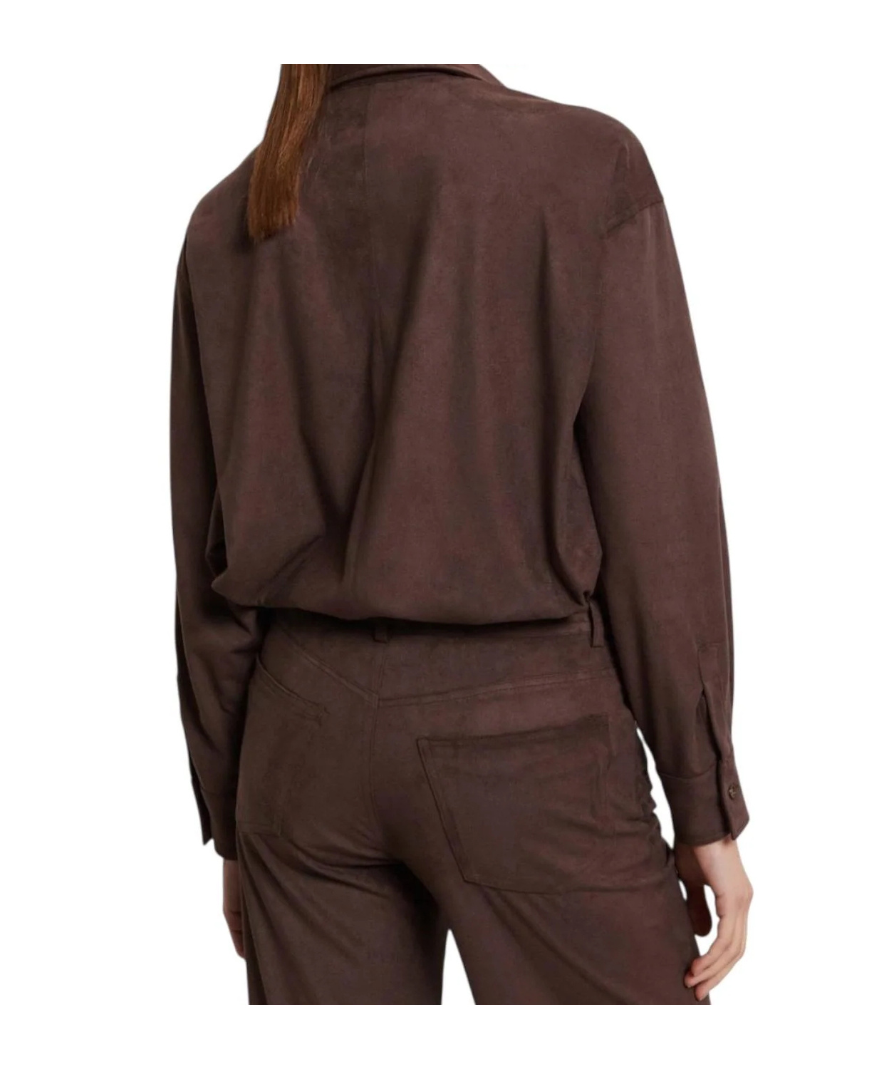 Ottod'ame Button-down Long-sleeved Shirt In Brown