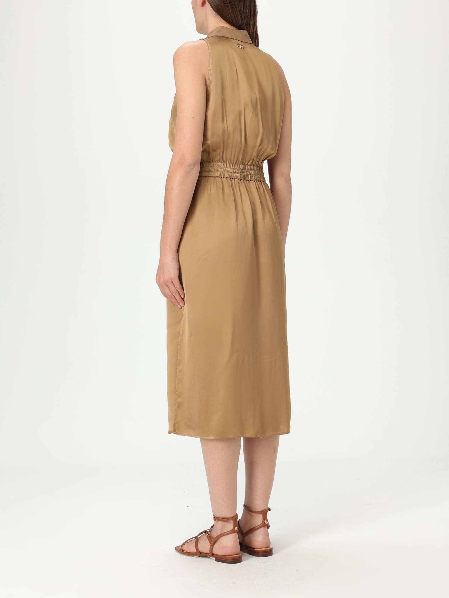 Shop Twinset Satin Button-down Shirt Dress