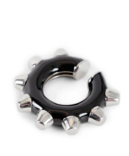 Jil Sander Logo Earrings In Brown