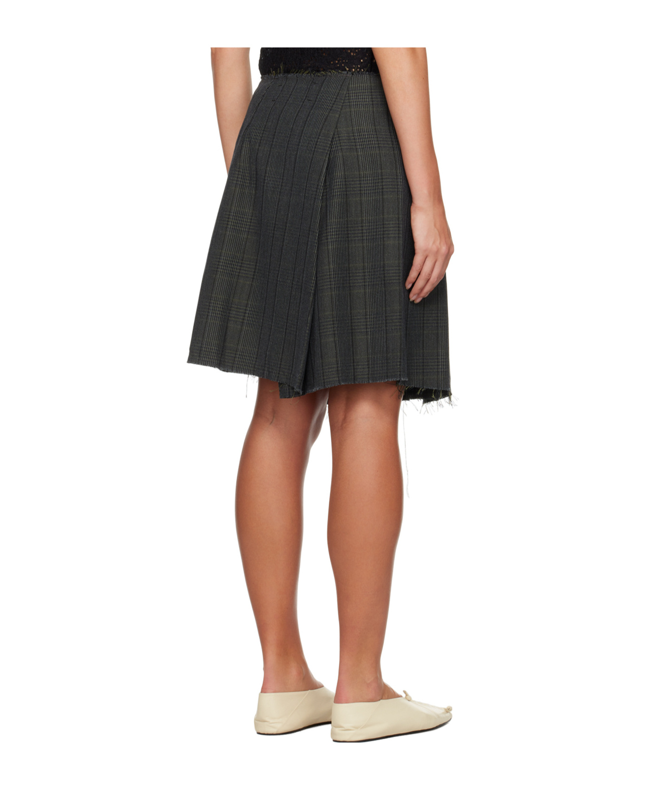 Song For The Mute Gray Pleated Miniskirt In Black