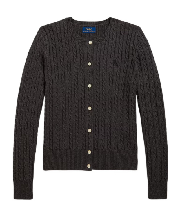 Polo Ralph Lauren Cable-knit Cardigan In Black