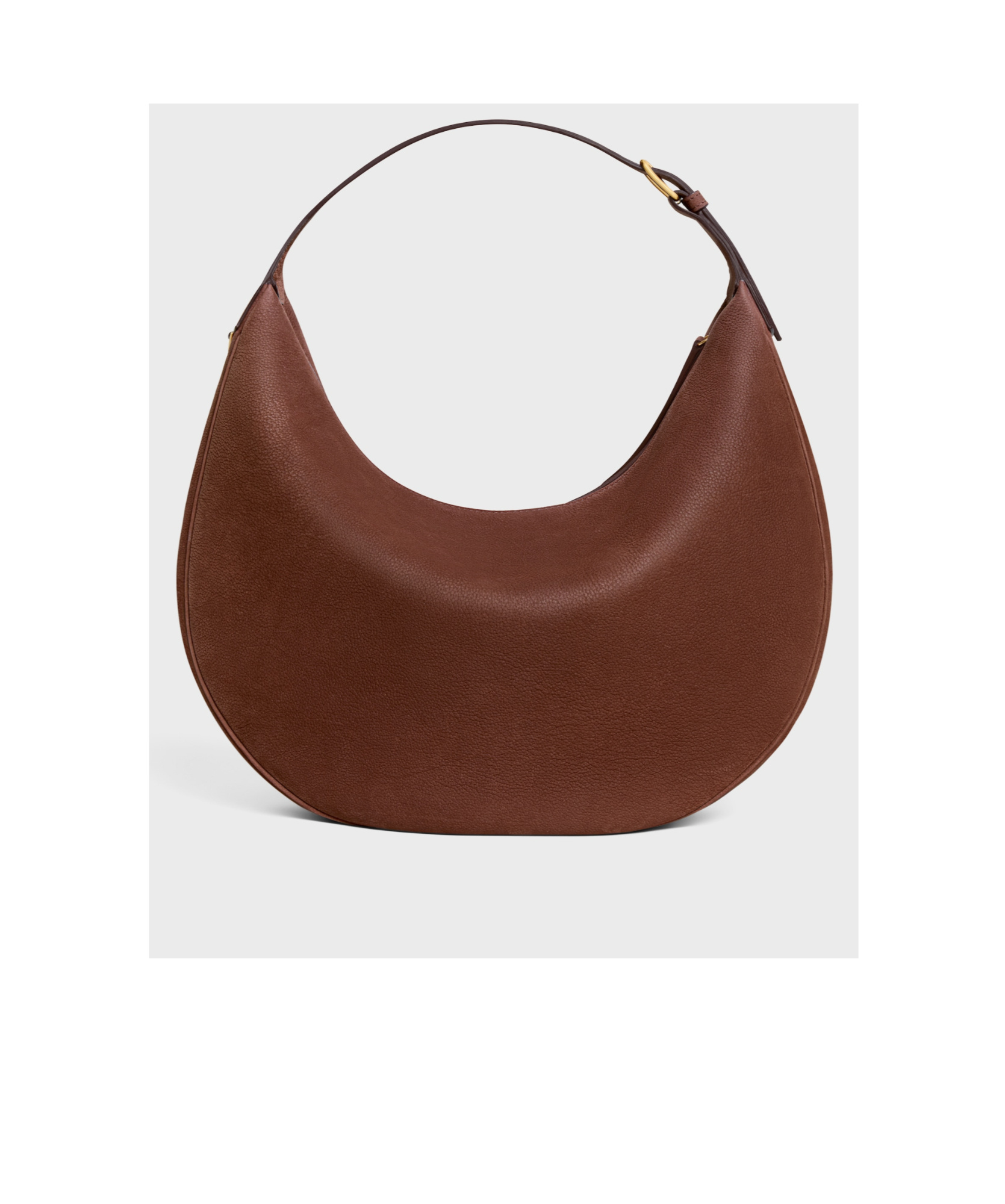 Celine Large  Lulu In Grained Nubuck Calfskin In Brown