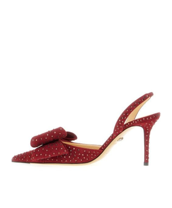 Mach&mach Le Cadeau 85 Suede Slingback Pumps In Red