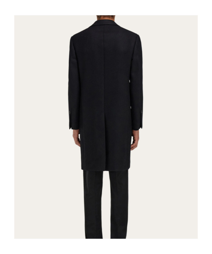Ferragamo Double Breasted Coat In Black