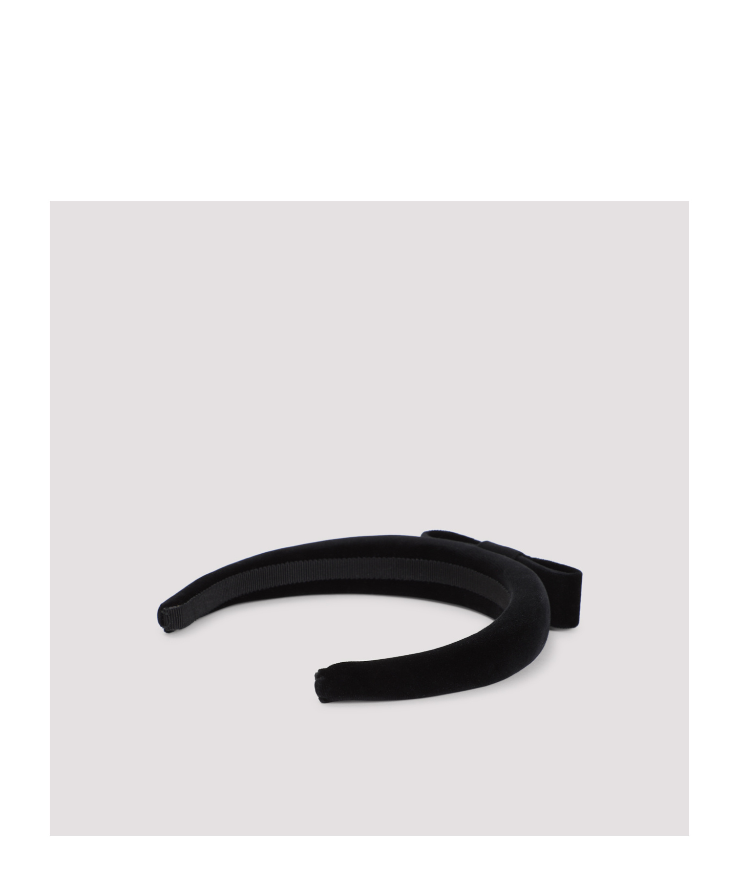 Prada Triangle Logo Velvet Headband In Black