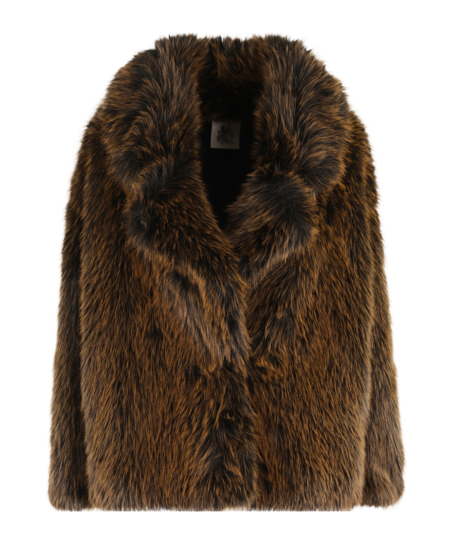 Semicouture Long Sleeve Hook And Loop Fur In Brown