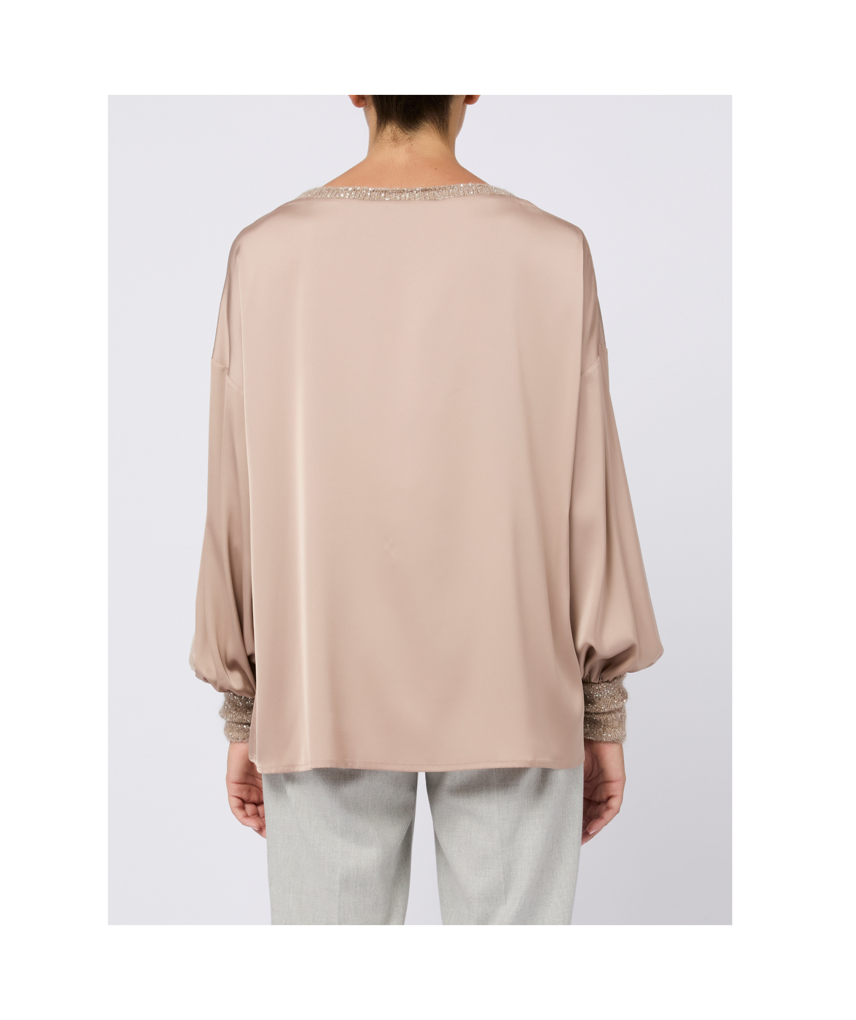 D Exterior Long-sleeved Blouse In Neutral