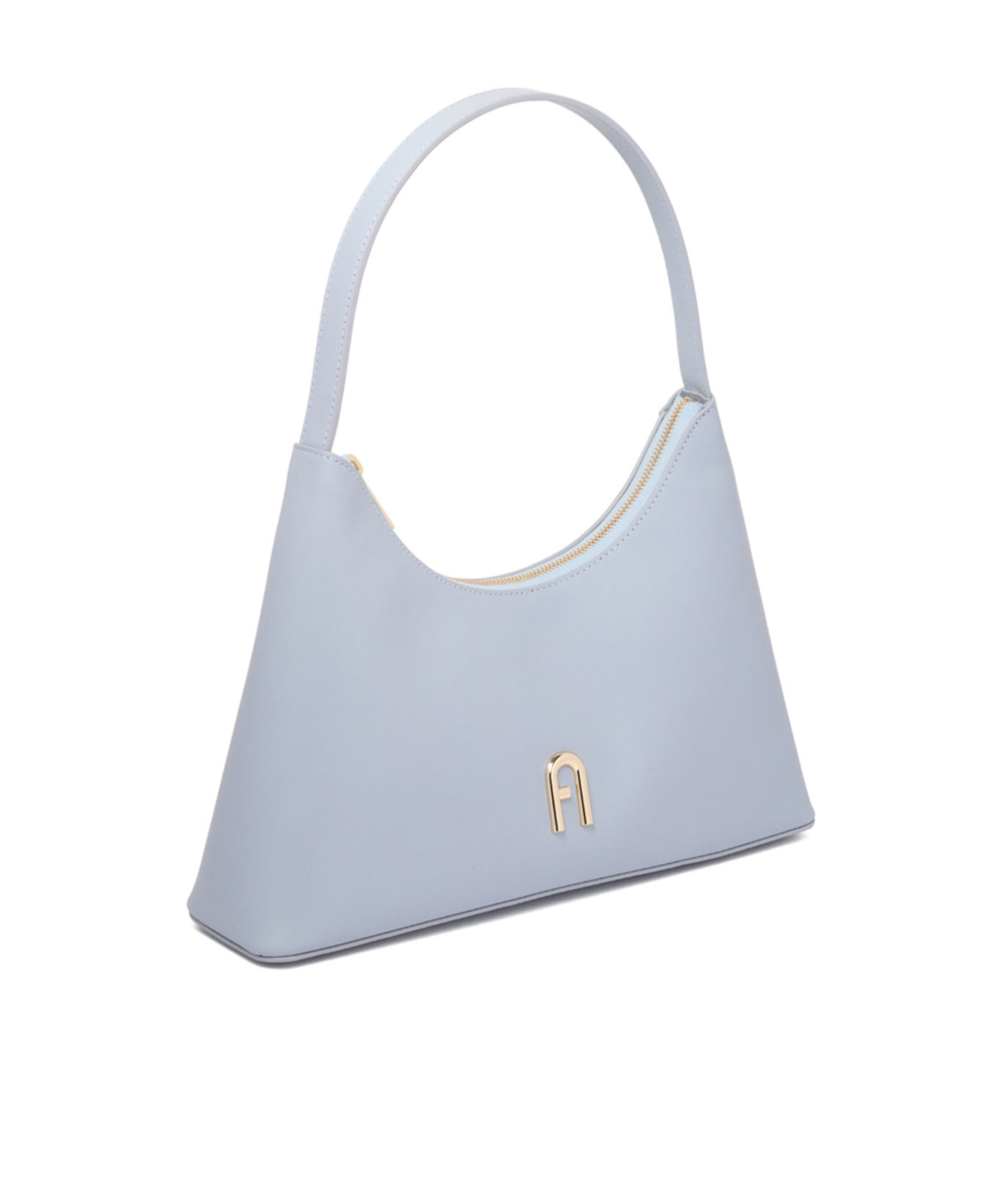 Furla Zippered Shoulder Bag In White