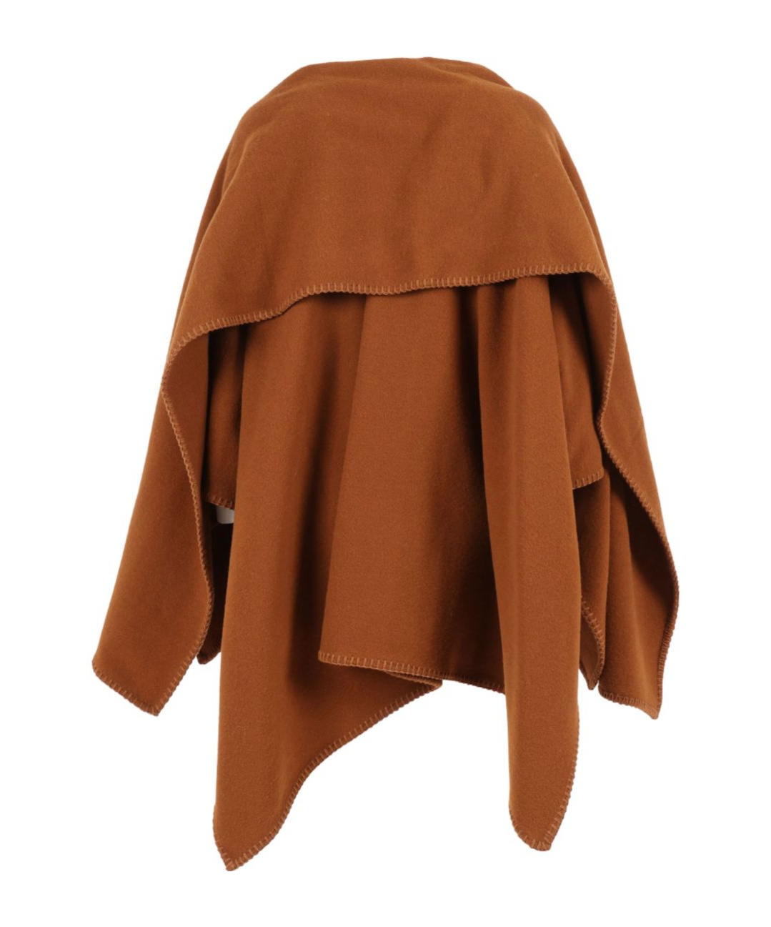 Fabiana Filippi Wool Cape With Patch Pockets And Piercing Detail In Brown