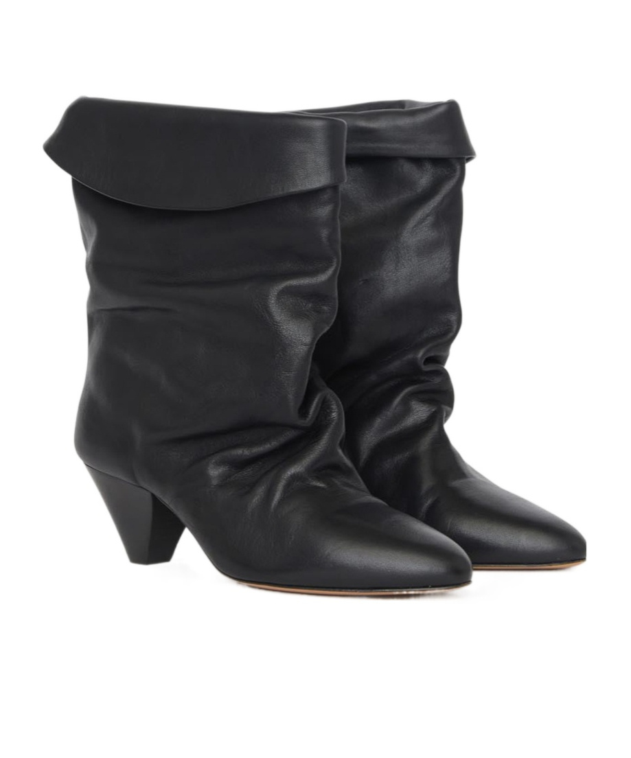 Isabel Marant 40mm Ryska-gb Leather Slouchy Boots In Black