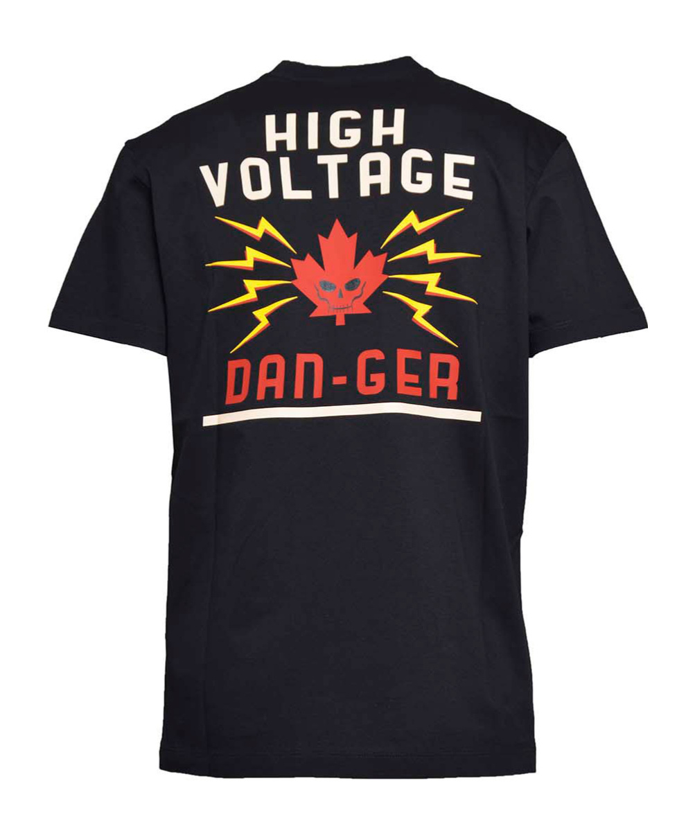 Dsquared2 High Voltage T-shirt In Black Cotton In Black