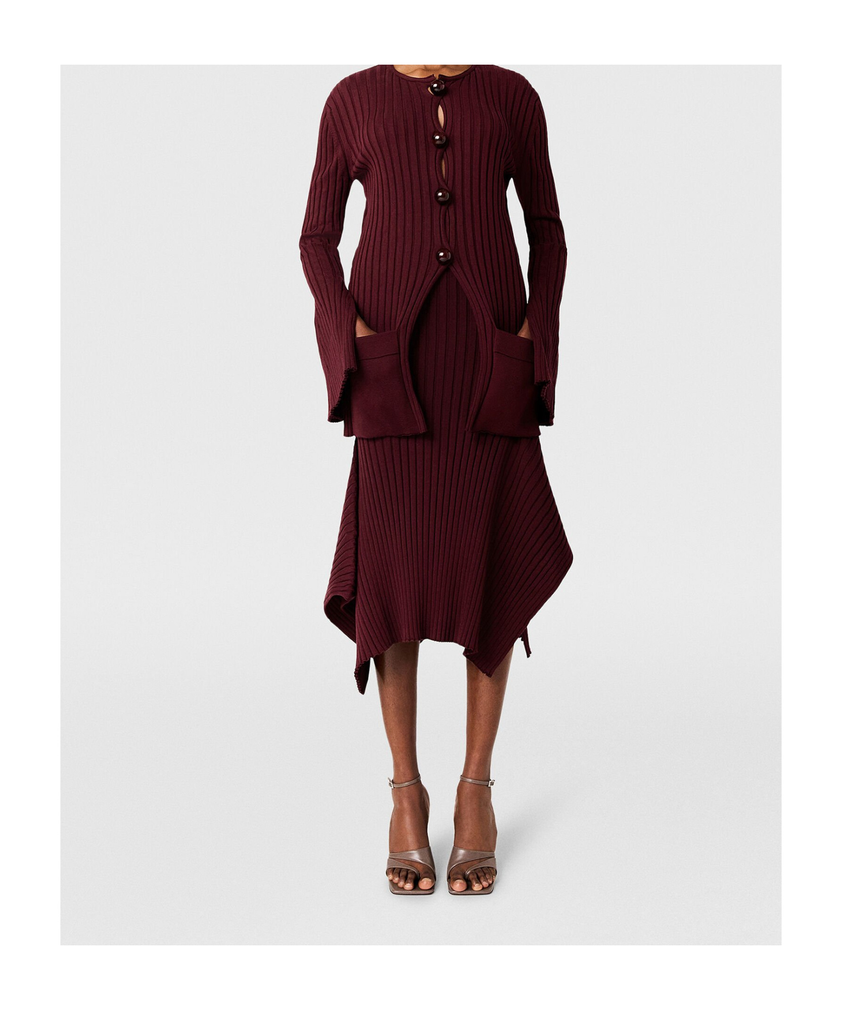 Shop Stella Mccartney Knit Kick-flare Midi Skirt