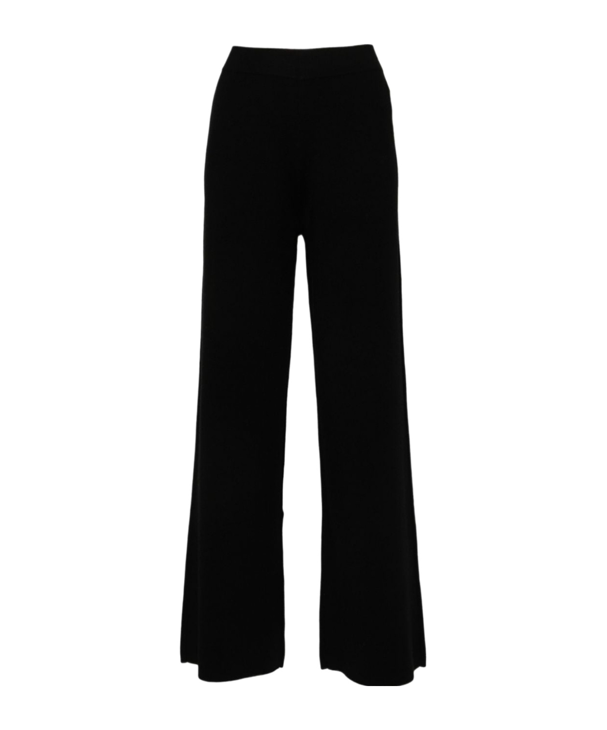 Shop P.a.r.o.s.h Wide-leg Casual Pants In Black