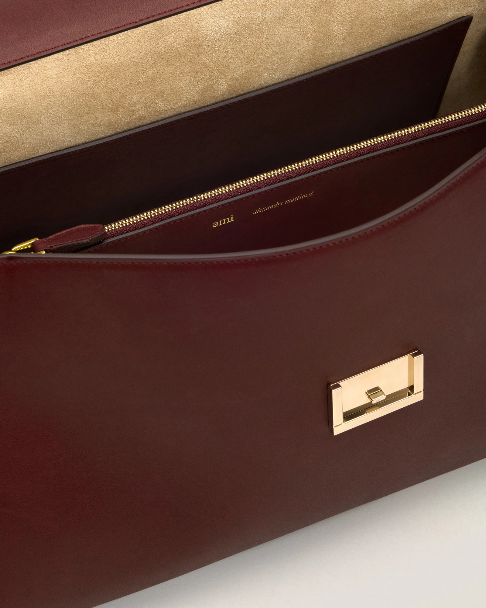 Ami Alexandre Mattiussi Flap Shoulder Bag In Burgundy