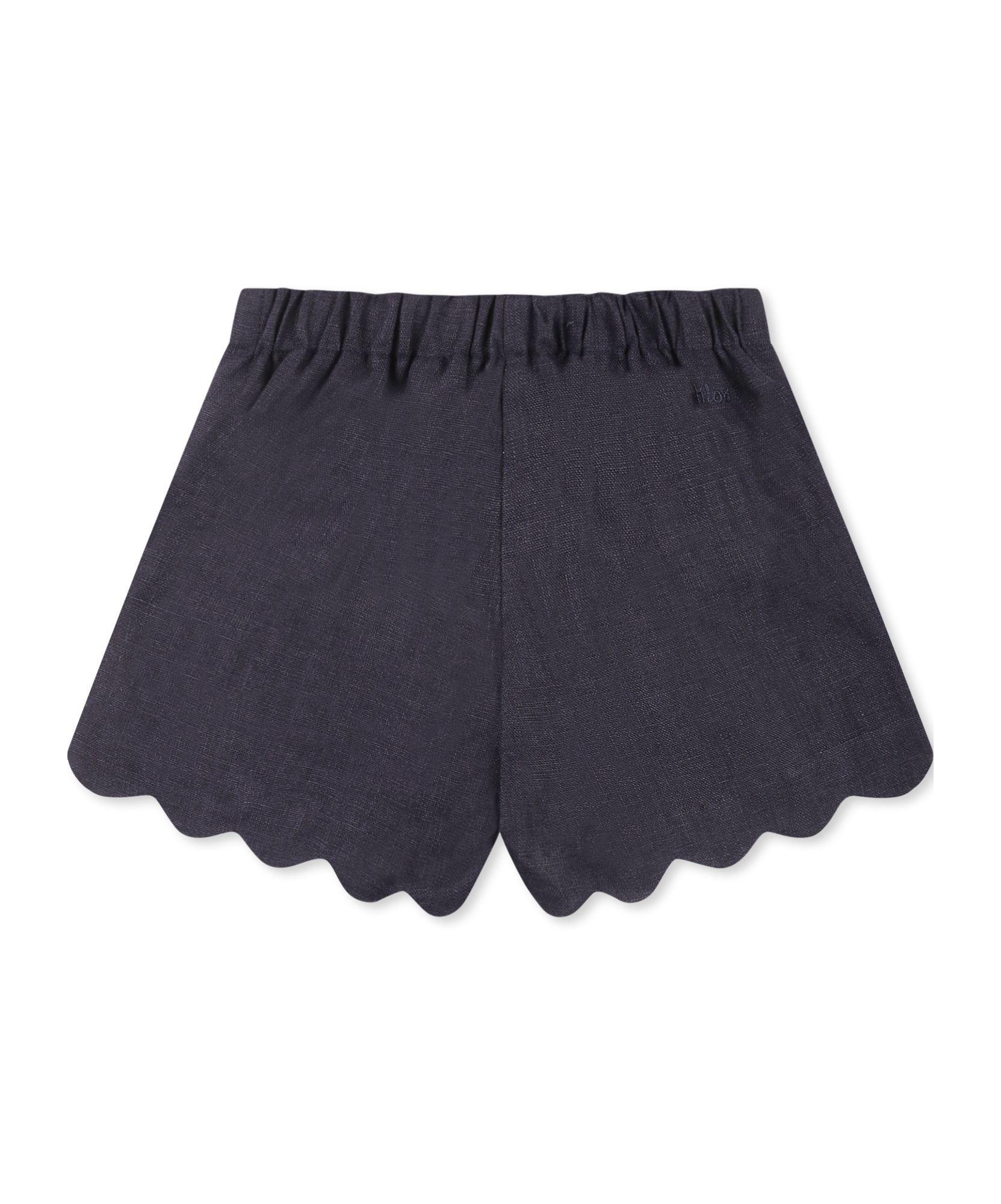 Chloé Scallop-edge Linen Shorts In Black