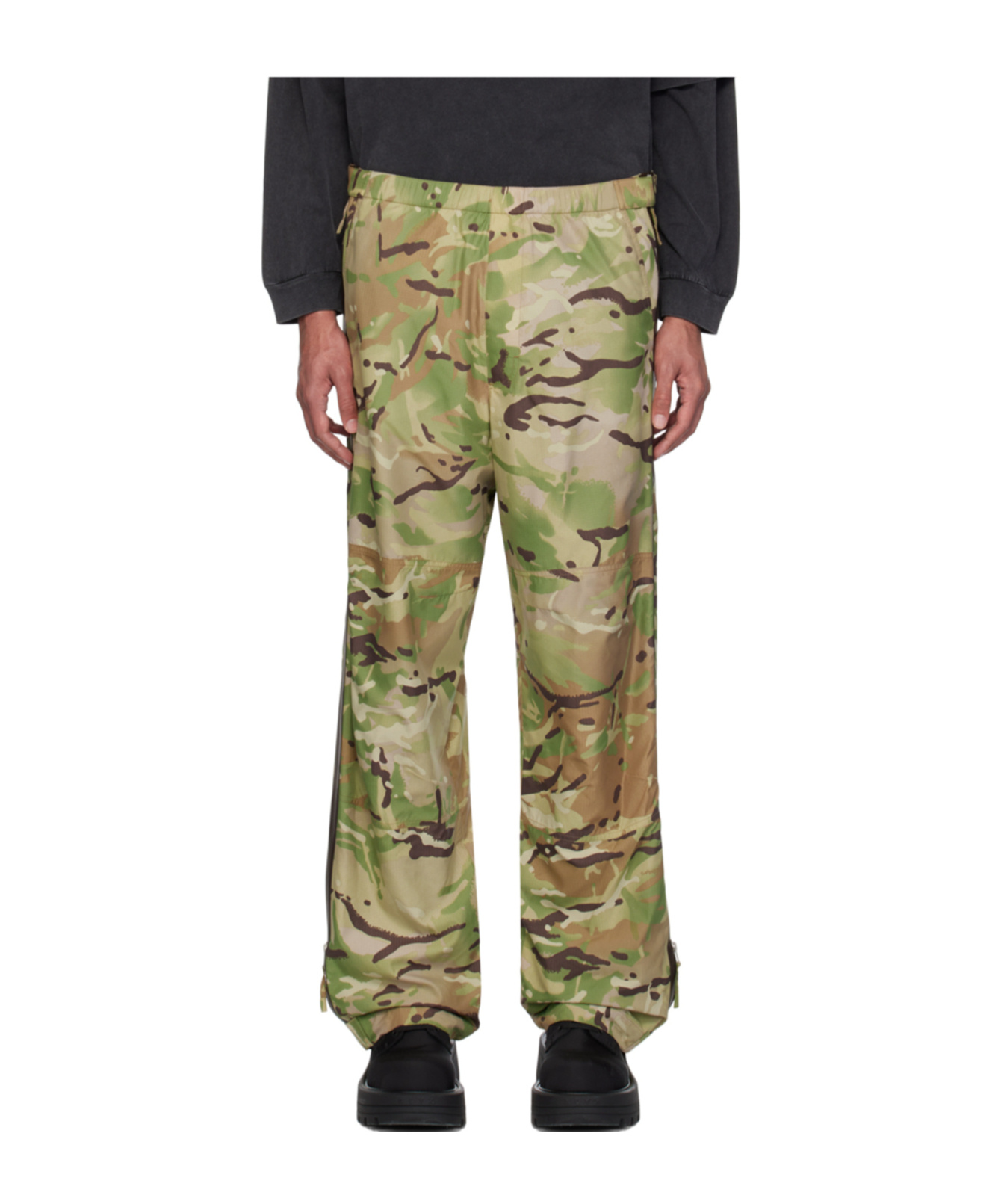 Alyx Side Zip Camo Camouflage Casual Pants In Brown