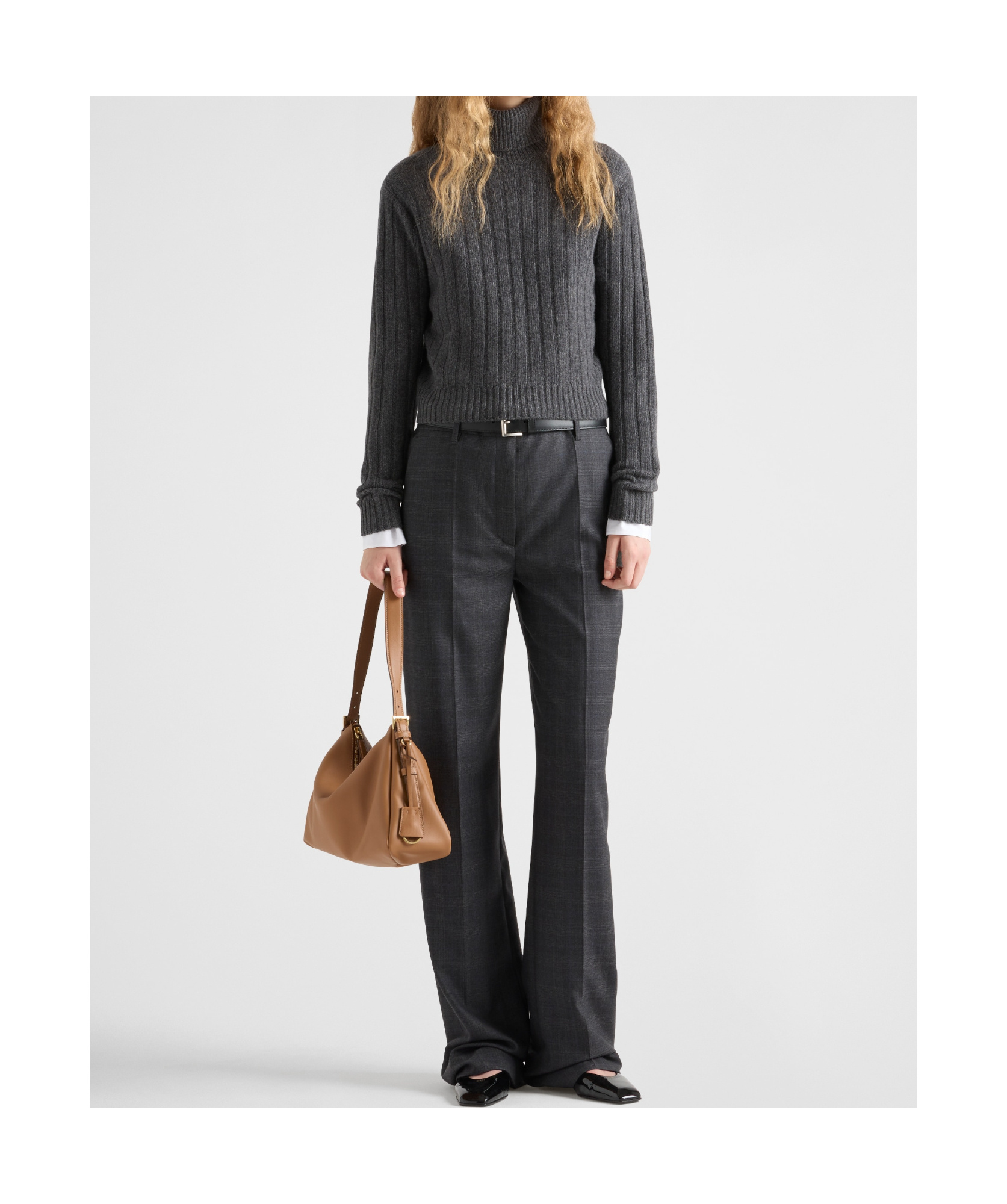 Prada Re-cashmere Turtleneck Sweater In Black