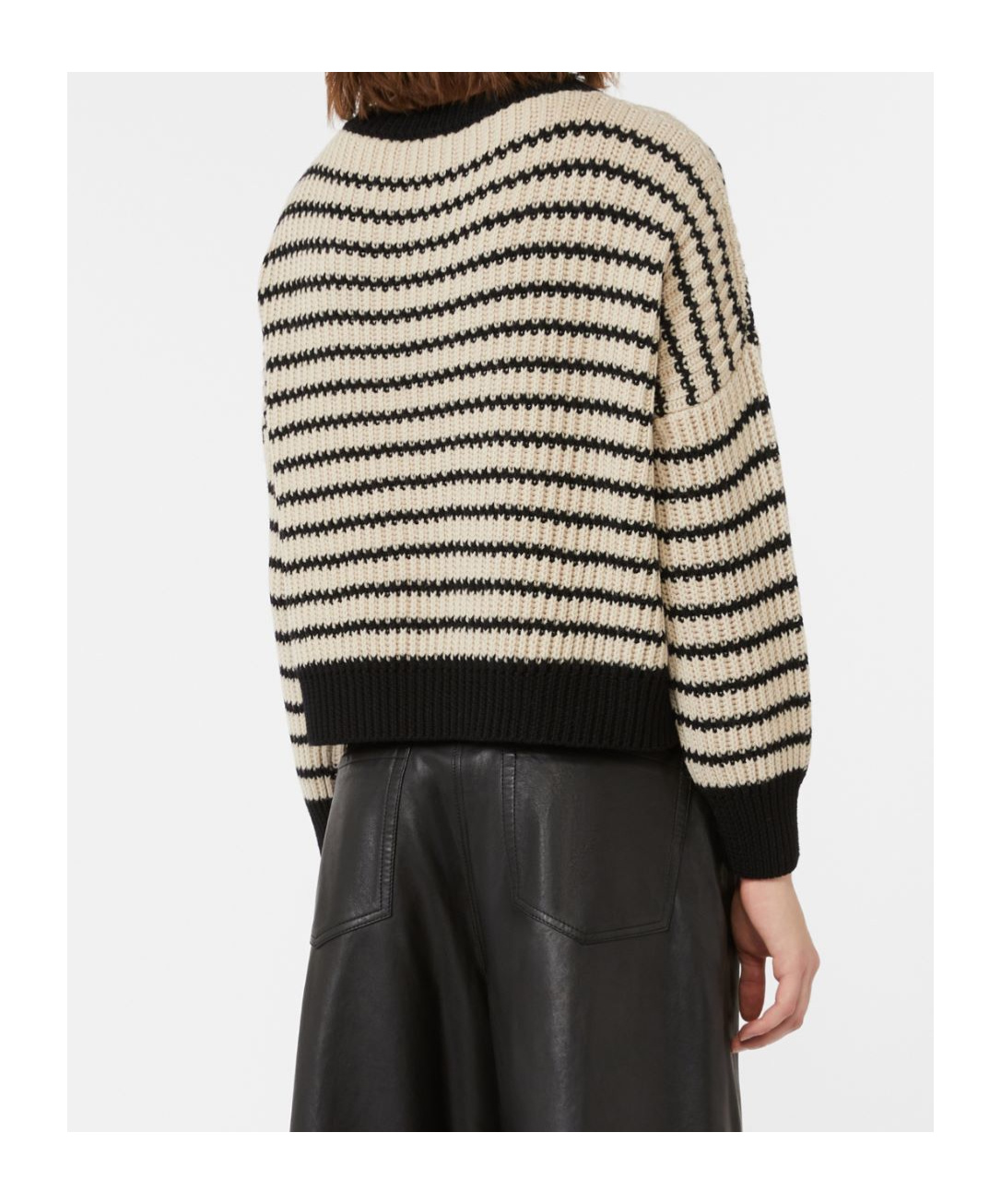 Weekend Max Mara Omens Beige Ezor Striped Wool Jumper In Brown