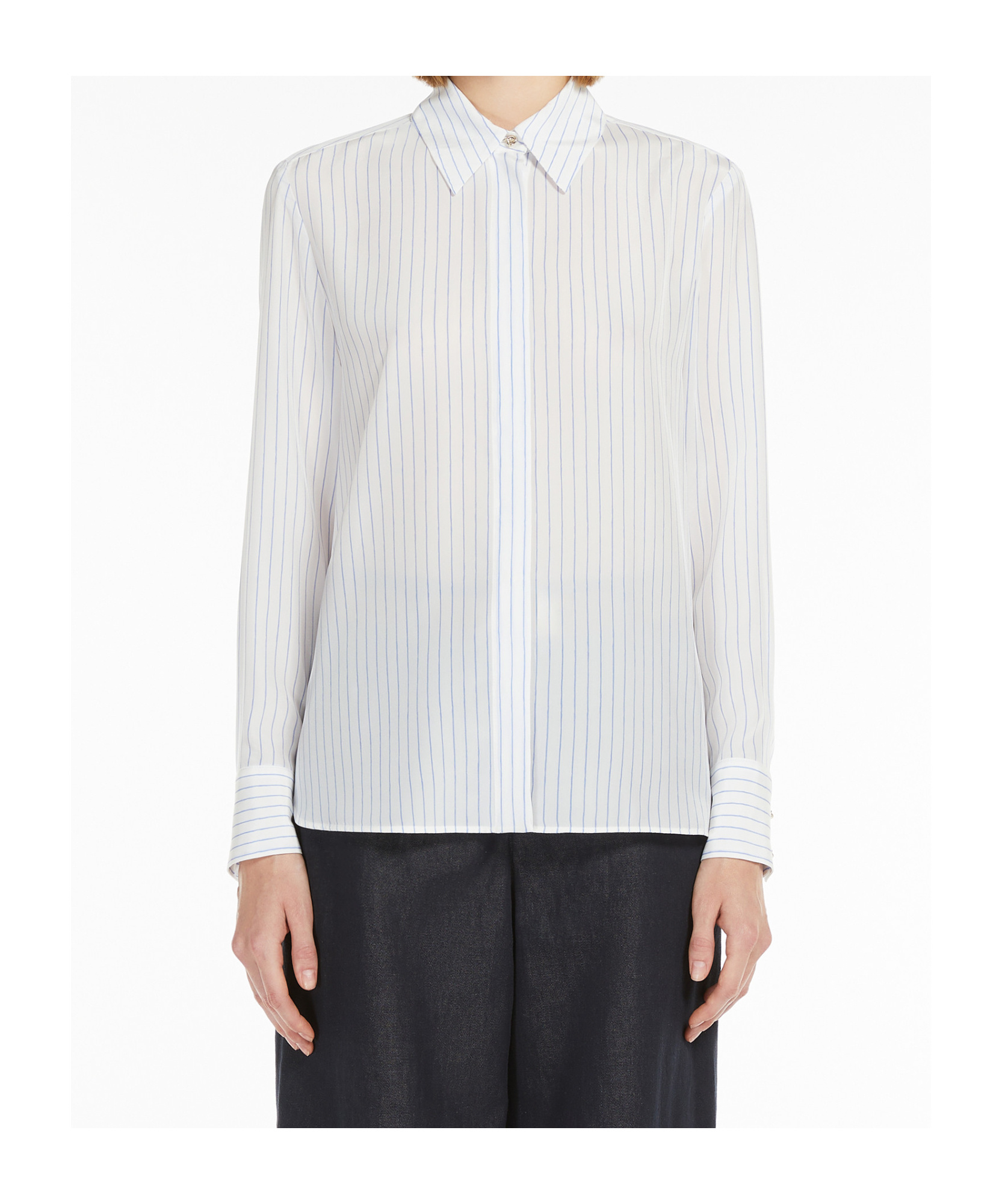 Max Mara Long-sleeved Shirt In White