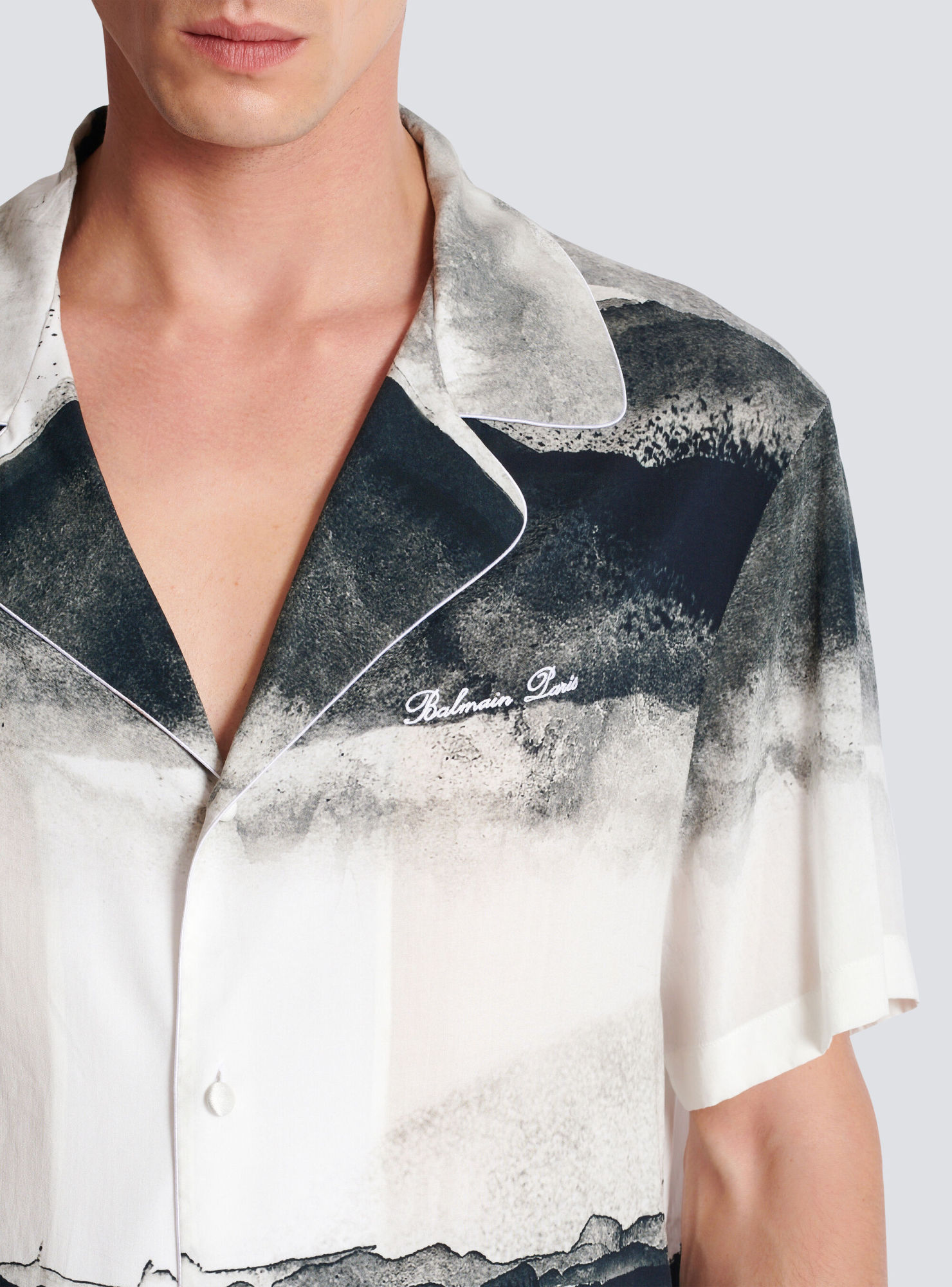 Balmain Moon Print Buttoned Shirt In White