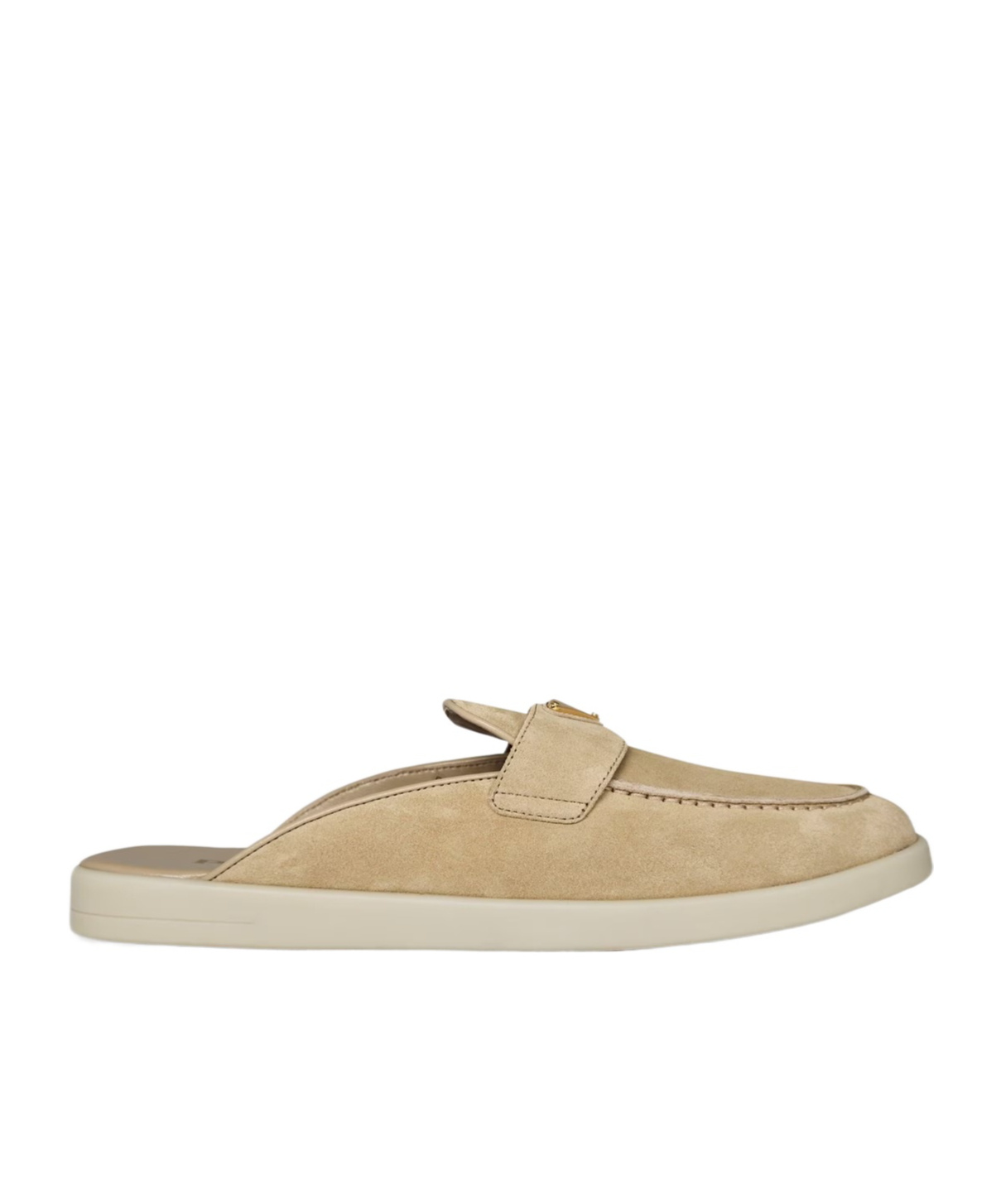 Prada Logo Mules In Nude