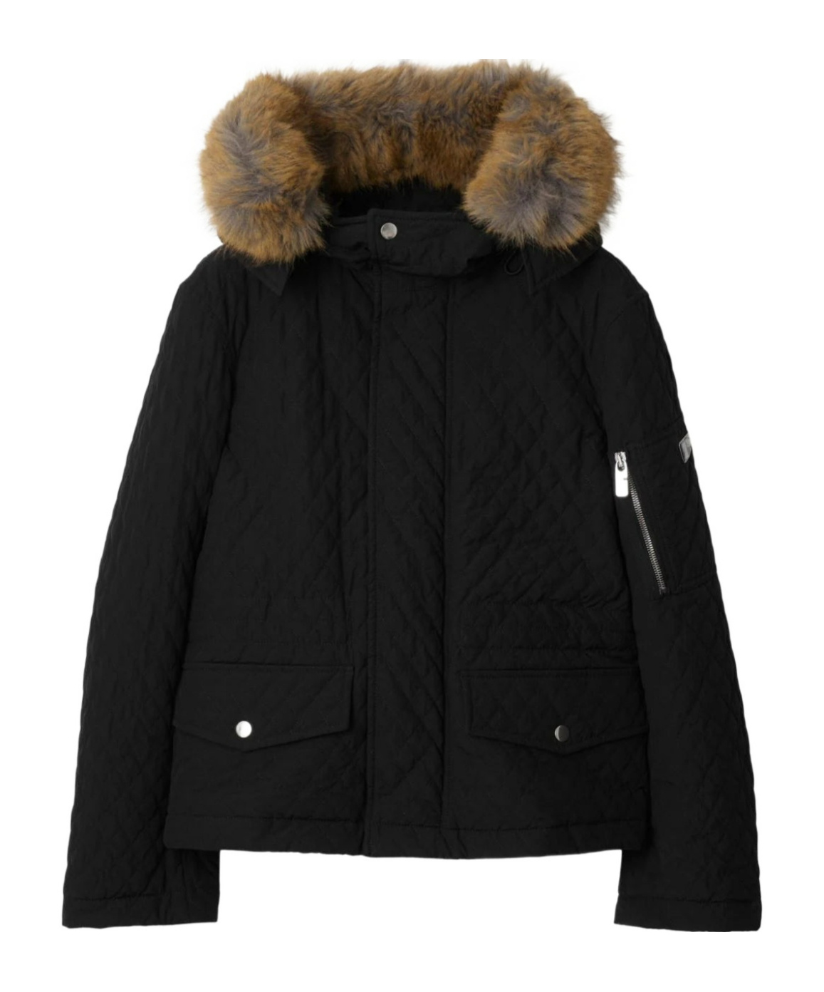 Shop Burberry Cotton-blend Quilted Jacket In Black