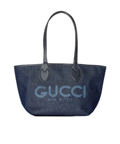 Gucci Totissima Reversible Shopping Bag Small Size In Dark Blue