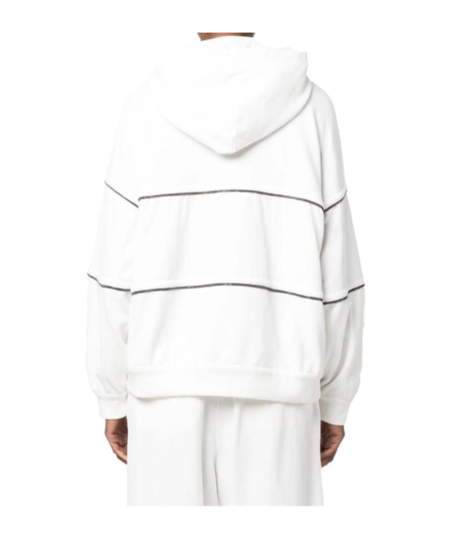 Brunello Cucinelli Half-zip Hoodie In White