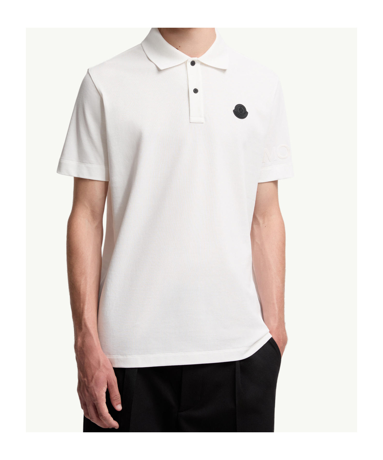 Moncler Classic Cotton Polo T-shirt In White