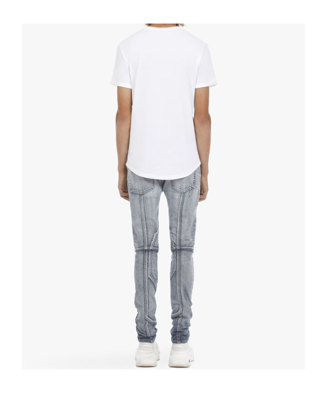 Balmain White Cotton T-shirt With Maxi Logo Print In White