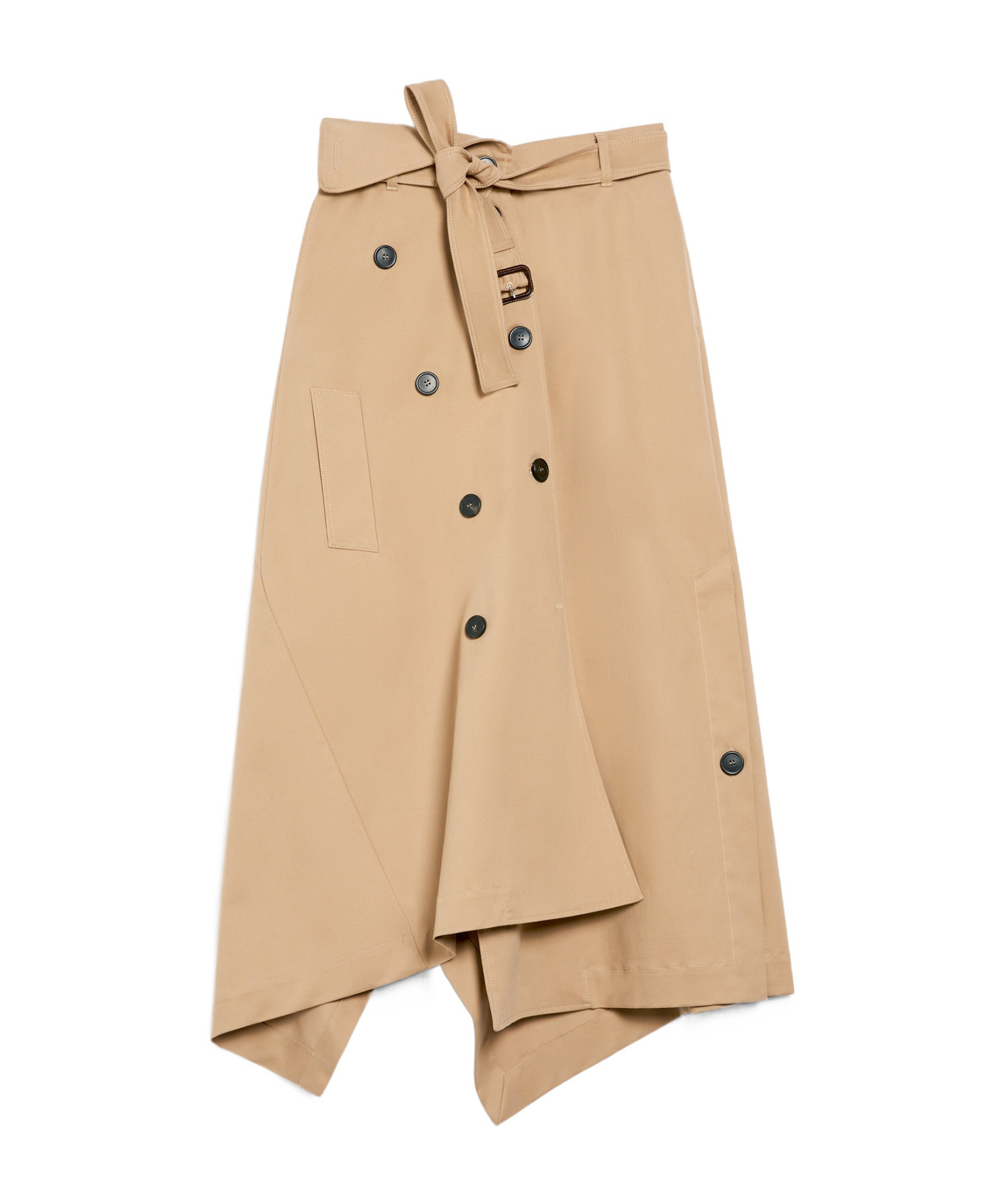 Weekend Max Mara Bologna Double-breasted Gabardine Maxi Skirt In Nude