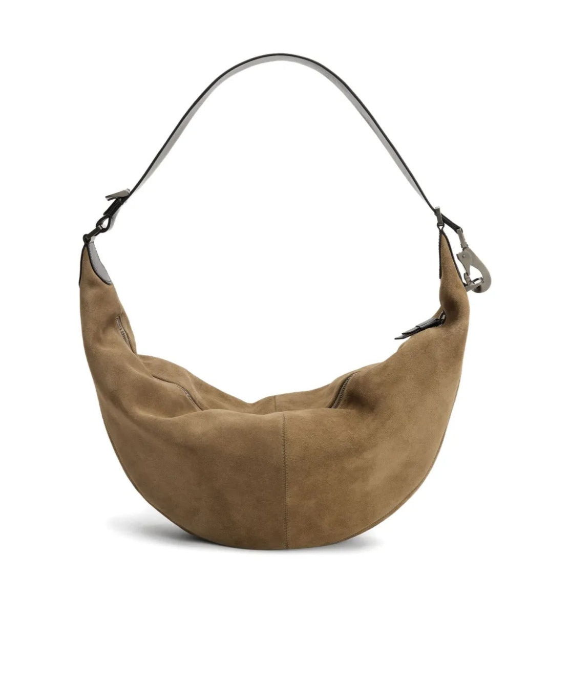 Lemaire Suede Leather Zip Shoulder Bag In Gray