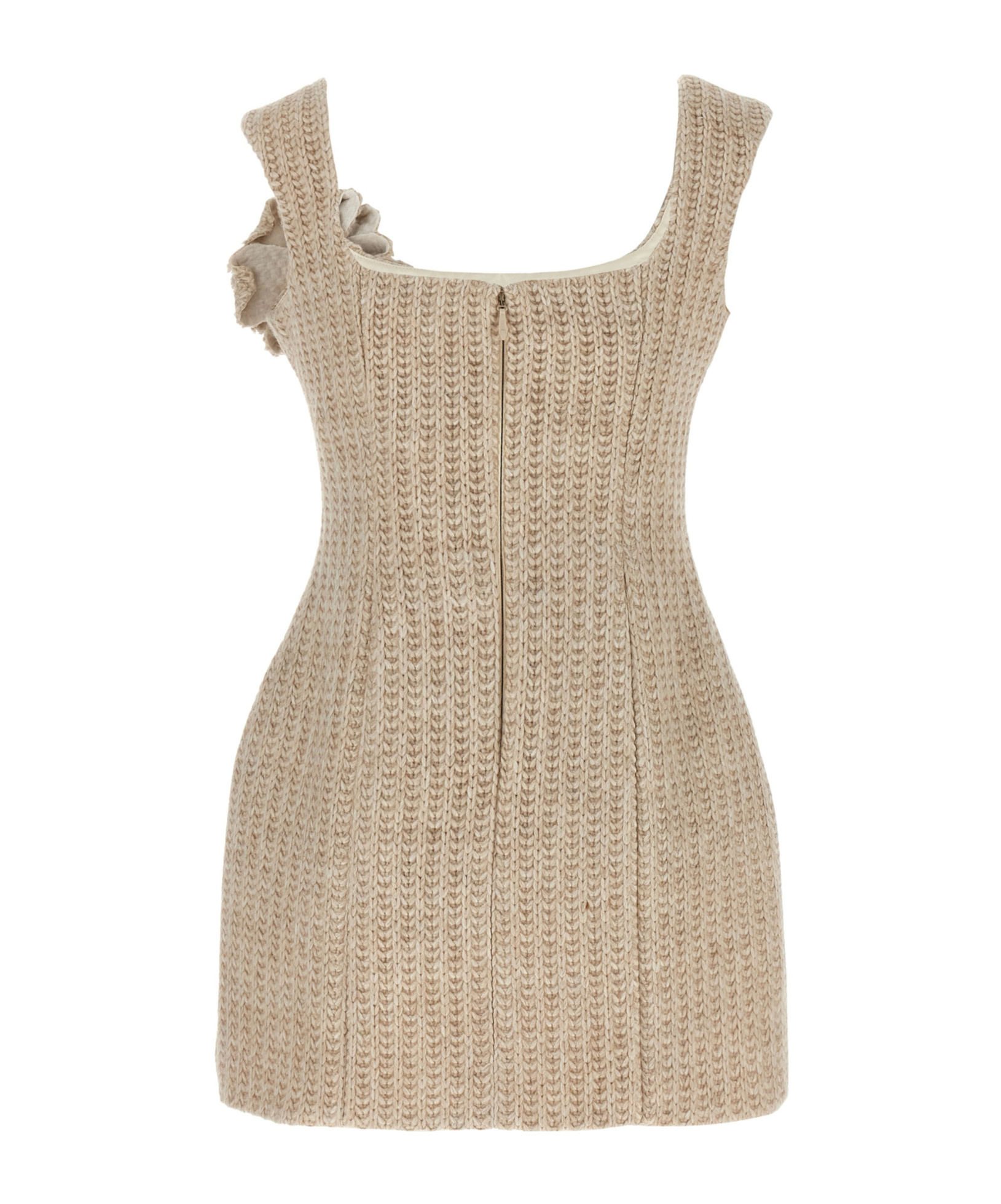 Giuseppe Di Morabito Alpaca Blend Mini Dress With Hourglass Silhouette In Brown