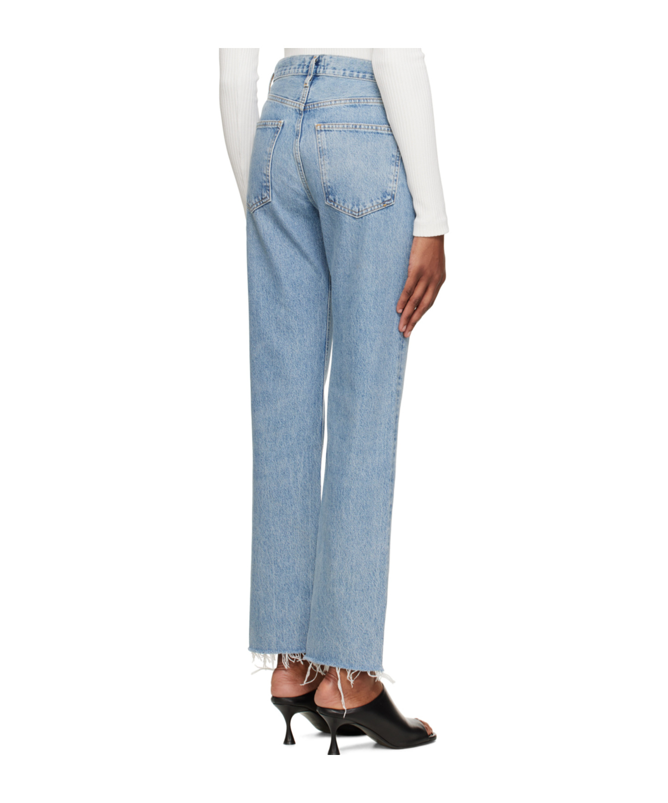 Agolde Five Pocket Denim Trousers In Blue