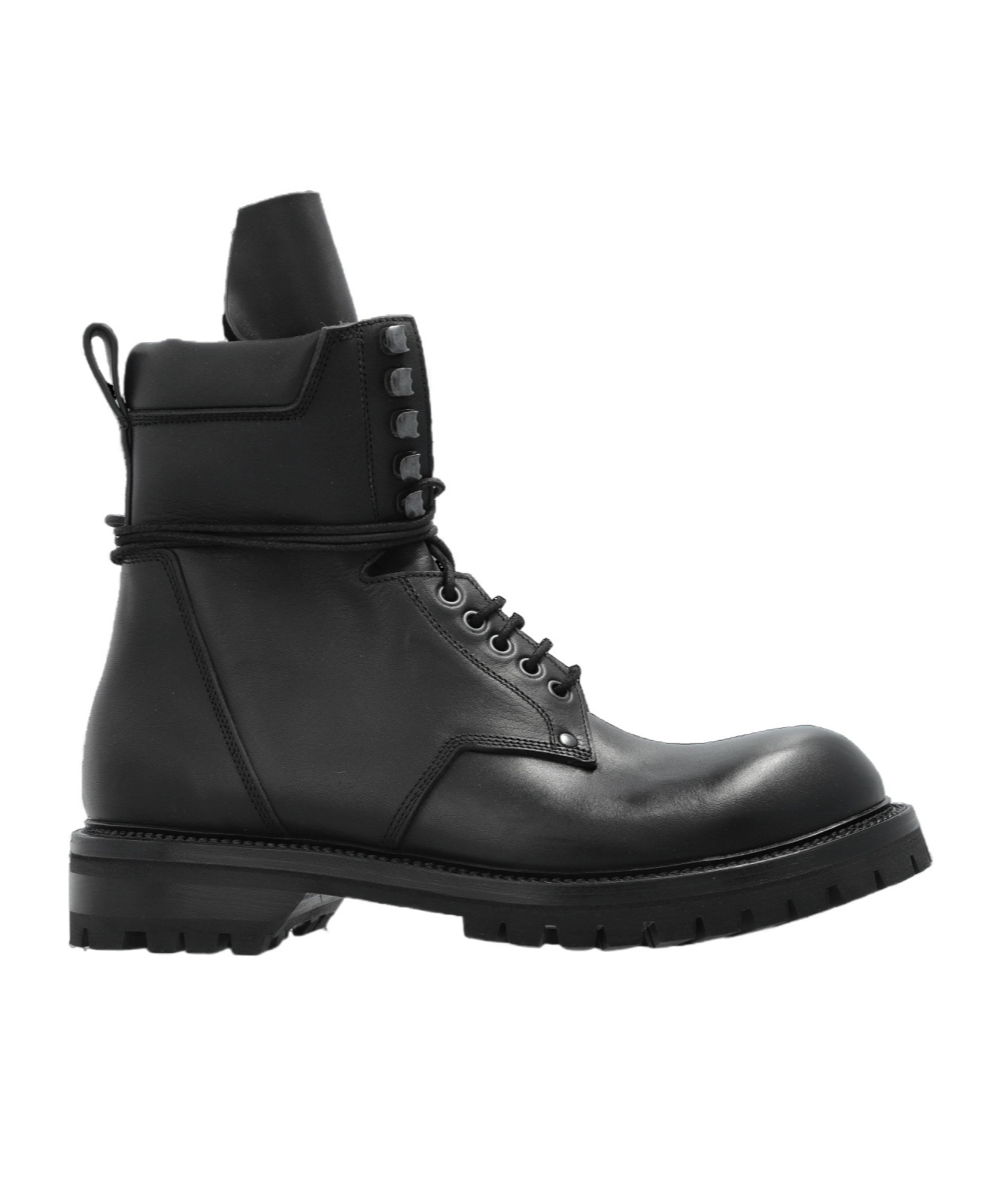 Rick Owens Round Toe Boots In Black