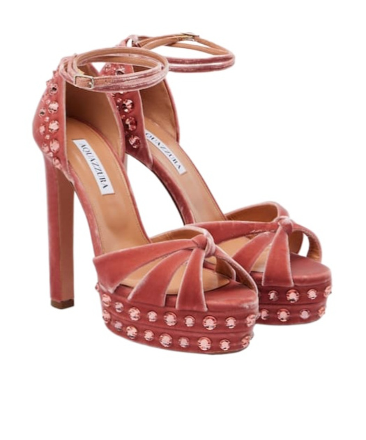 Aquazzura Velvet High-heel Sandals In Multi