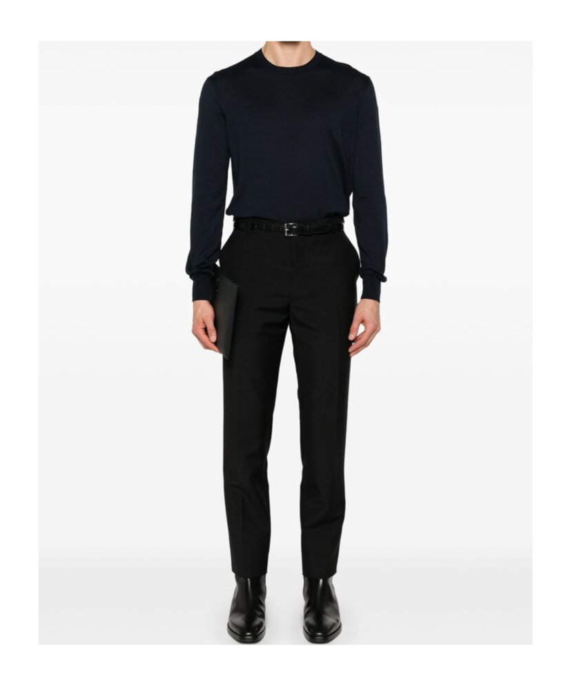 Tom Ford Round-neck Cashmere Sweater In Black
